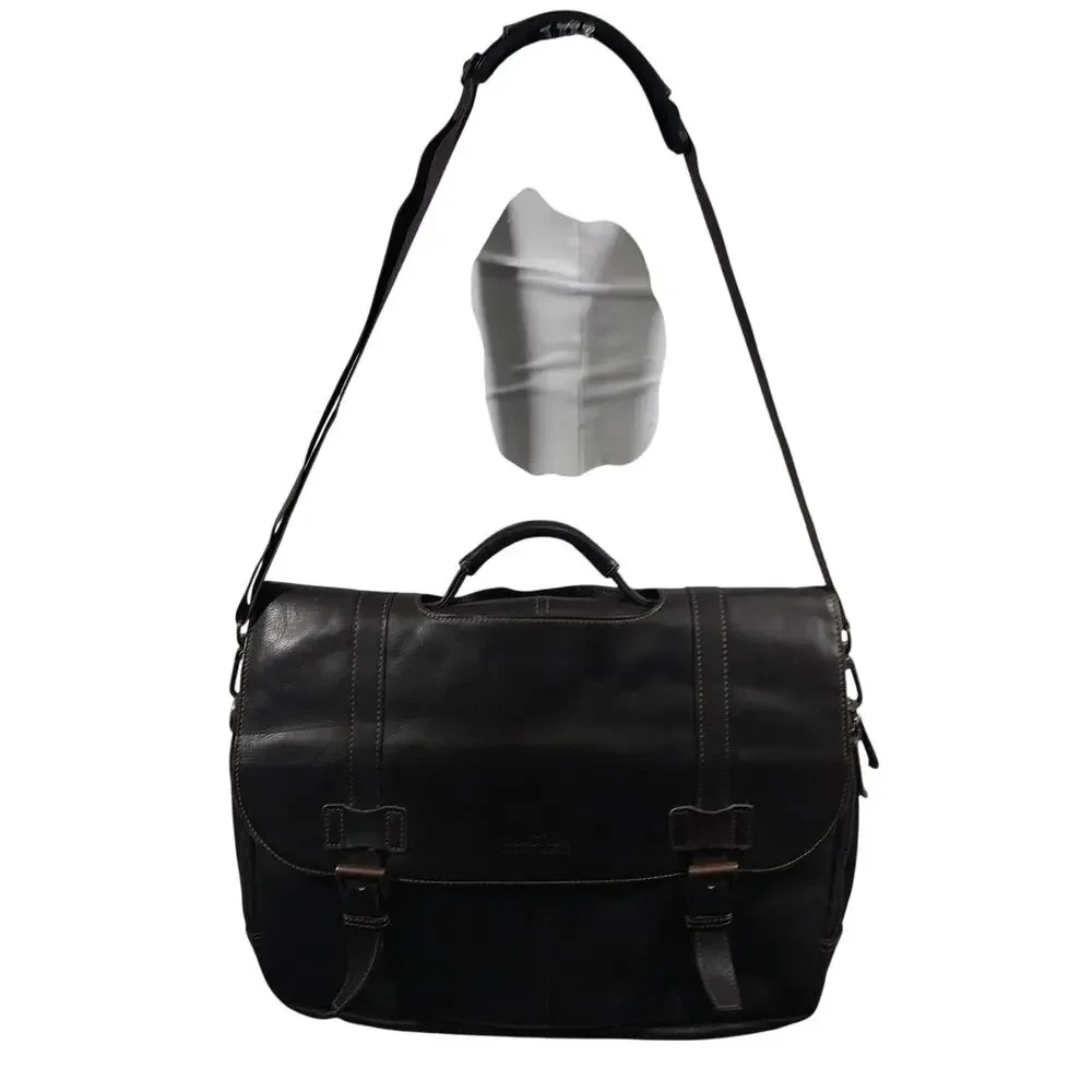 KENNETH COLE REACTION! ESPRESSO BROWN GENUINE LEATHER LAPTOP, BRIEFCASE, BAG! - Picture 2 of 13